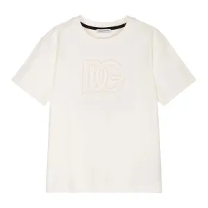 Dolce & Gabbana Boys Logo T-shirt Cream 10Y