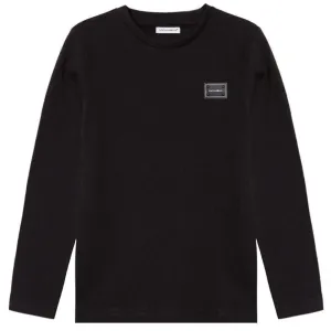 Dolce & Gabbana Boys Long Sleeve Metal Logo T-shirt Black 12Y