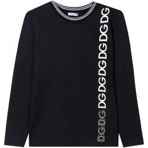 Dolce & Gabbana Boys Long Sleeve T-shirt Black Navy 10Y