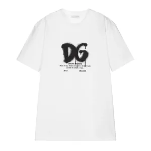 Dolce & Gabbana Boys White Spray Logo T-shirt 9M