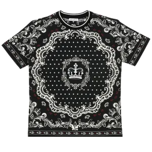 Dolce & Gabbana Crown and Dots Print T-shirt Black 12Y