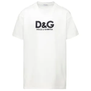 Dolce & Gabbana Large Embroidered Logo Shirt White 10Y