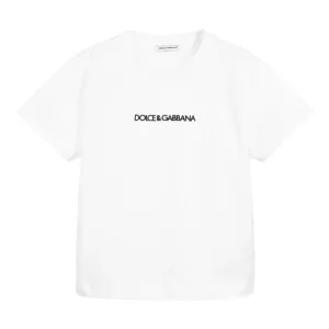 Dolce & Gabbana Unisex Kids Cotton Logo T-shirt White 10Y #679360