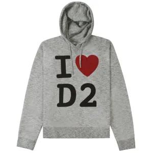 Dsquared2 Men's 'I Love D2' Hoodie Grey S