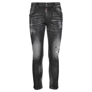 Dsquared2 Men's Distressed Paint-splatter Jeans Black 34W