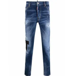 Dsquared2 Men's Distressed Slim Fit Jeans Blue 32W