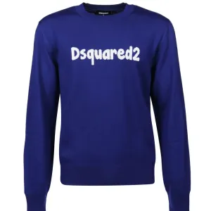 Dsquared2 Mens Cartoon Knitted Jumper Blue XL