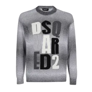 Dsquared2 Mens D2 Monogram Knit Sweater Grey S Degradè