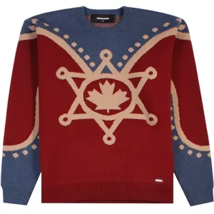 Dsquared2 Men's Maple Leaf Knitted Jumper Red XL