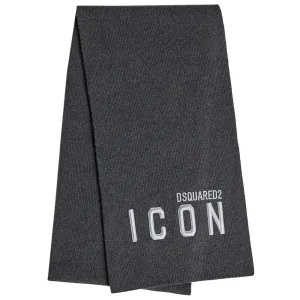 Dsquared2 Mens Icon Scarf Grey ONE Size