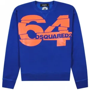 Dsquared2 Men's 64 Graphic Print Sweatshirt Blue Large