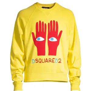 Dsquared2 Mens Eyes On Hands Sweatshirt Yellow M