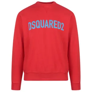 Dsquared2 Mens Logo Print Sweater Red L Scarlet