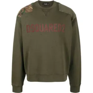 Dsquared2 Mens Patch Cipro Sweatshirt Green S