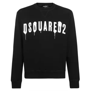 Dsquared2 Men's Splattered Logo Sweatshirt Black L