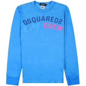 Dsquared2 Men's Surf Crew Long Sleeve T-shirt Blue XXL #1576551