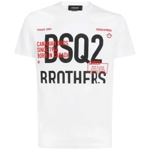 Dsquared2 Men's Brothers Graphic T-shirt White L