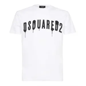 Dsquared2 Men's Graphic Painted Logo T-shirt White S