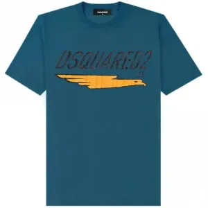 Dsquared2 Men's Graphic Print 64 T-shirt Blue S