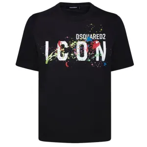 Dsquared2 Mens Icon Splash Cool T-shirt Black S