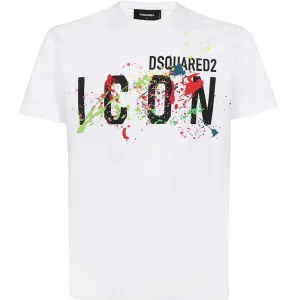 Dsquared2 Mens Icon Splash T-shirt White L