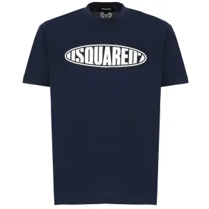 Dsquared2 Mens Logo Print T-shirt Blue XL Navy