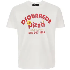Dsquared2 Mens Pizza T-shirt White M