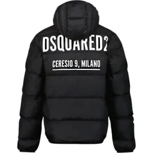 Dsquared2 Boys Hooded Logo Jacket Black 6Y
