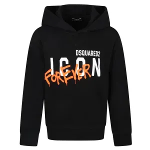 Dsquared2 Boys Forever Icon Hoodie Black 10Y