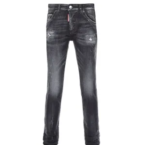 Dsquared2 Boys Distressed Finish Slim Fit Jeans Black 14Y