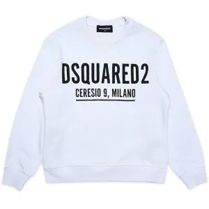 Dsquared2 Boys Ceresio Milano Logo Print Sweater White 6Y