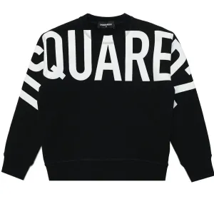 Dsquared2 Boys Logo Print Cotton Sweatshirt Black 10Y #670950