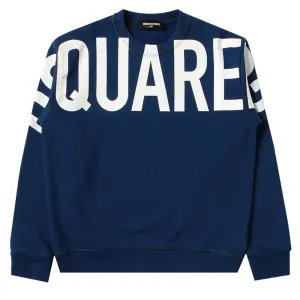 Dsquared2 Boys Logo Print Cotton Sweatshirt Blue 8Y