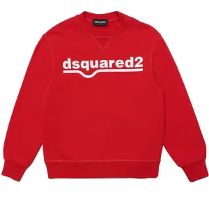 Dsquared2 Boys Logo Print Sweatshirt Red 4Y