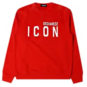 Dsquared2 Boys Red Logo Print Cotton Sweatshirt 4Y