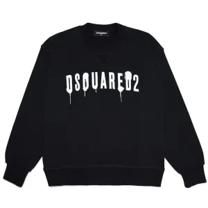 Dsquared2 Boys Splatter Logo Sweater Black 10Y