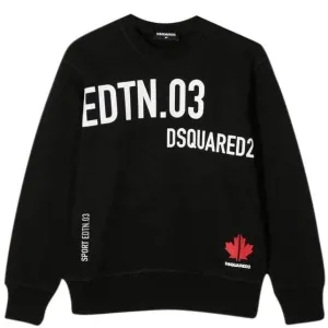 Dsquared2 Boys Sweatshirt Sport Edition Logo Black 12Y