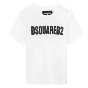 Dsquared2 Baby Boys Logo Print Cotton T-shirt White 3M