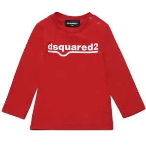 Dsquared2 Baby Boys Logo Print Long Sleeve T-shirt Red 24M