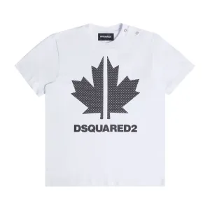 Dsquared2 Baby Boys T-shirt Leaf Logo White 12M