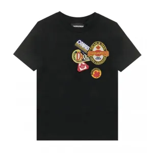 Dsquared2 Boys Badge T-shirt Black 12Y