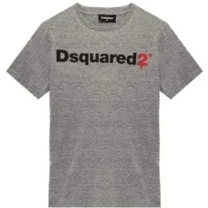 Dsquared2 Boys Cotton Logo Drip T-shirt Grey 10Y