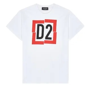 Dsquared2 Boys D2 Logo T-shirt White 4Y