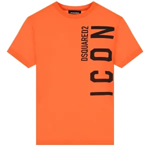 Dsquared2 Boys Icon Logo T-shirt Orange 10Y
