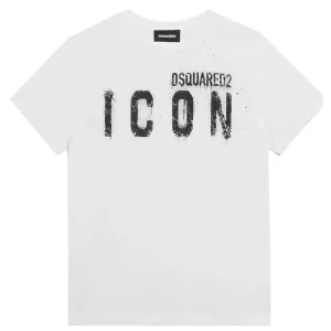 Dsquared2 Boys Icon Logo T-shirt White 10Y #681132