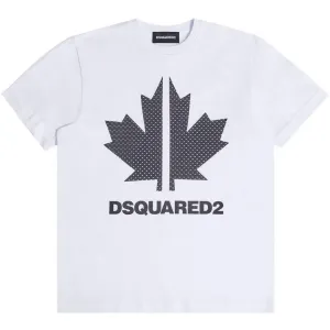 Dsquared2 Boys Leaf Logo T-shirt White 10Y