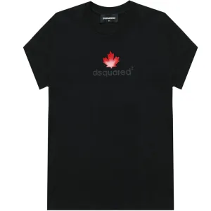 Dsquared2 Boys Logo Print Cotton T-shirt Black 14Y #671164