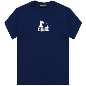 Dsquared2 Boys Logo Print Cotton T-shirt Navy 8Y #671118