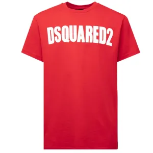 Dsquared2 Boys Logo Print Cotton T-shirt Red 4Y #671057