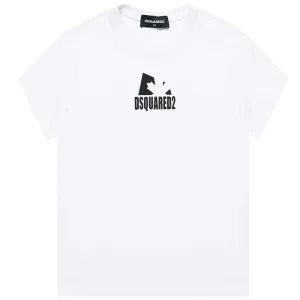 Dsquared2 Boys Logo Print Cotton T-shirt White 10Y #671149